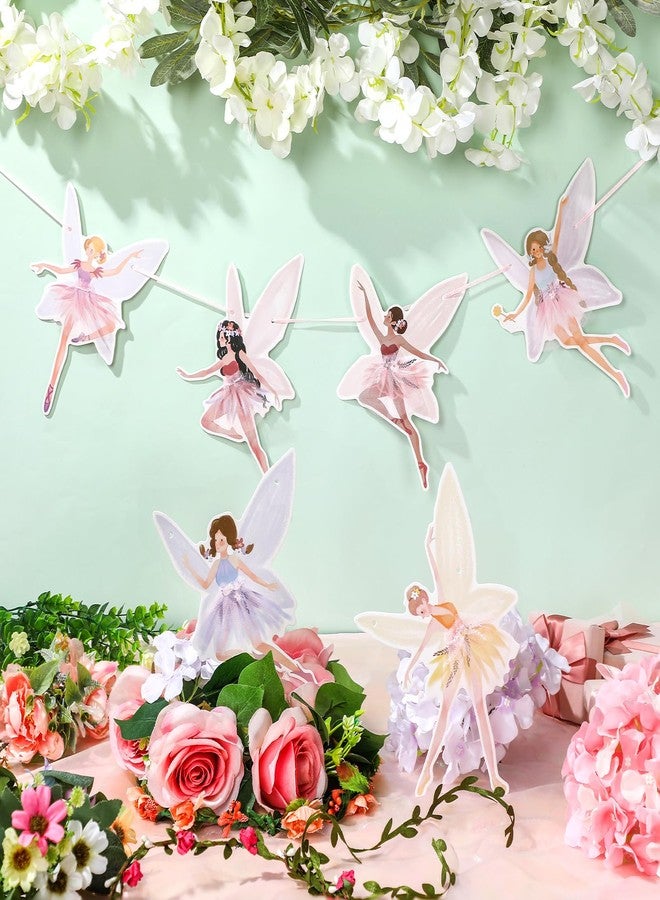 Fullhawl 2 Pcs Fairy Party Banner Angel Fairy Birthday Decorations Hanging Fairy Garland for Fairy Tale Theme Birthday Baby Shower Wedding Supplies - Image 4